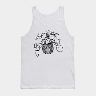 House Plant Line Art Drawing Tank Top